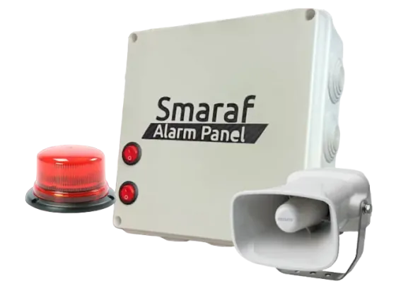 Smaraf solar-powered alarm panel with siren and strobe light