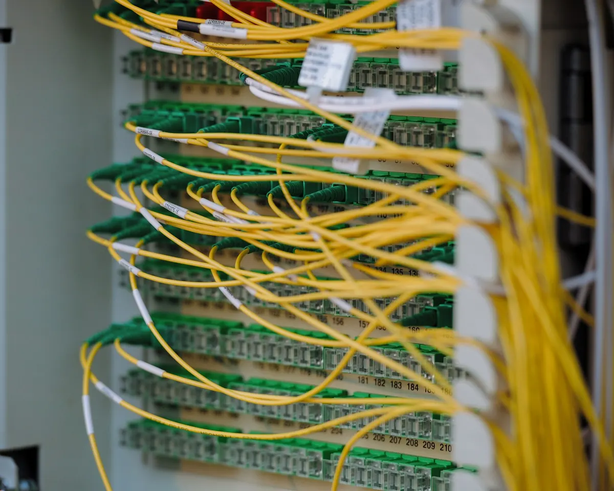 Fiber optic patch cables in a network distribution frame